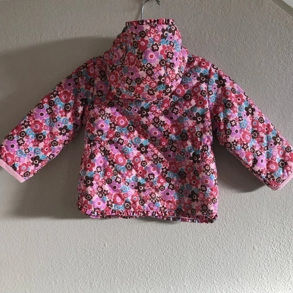 Oshkosh B’gosh Baby Girl Floral Ruffles Hooded Jacket Size 18M